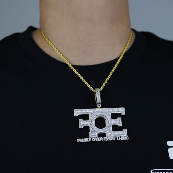New Letter Iced Out Family Over Everything Pendant - Picture 2 of 6